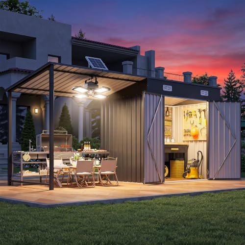 Outdoor Lighting Solar - سقيفة تخزين خارجية 6x4 قدم مع