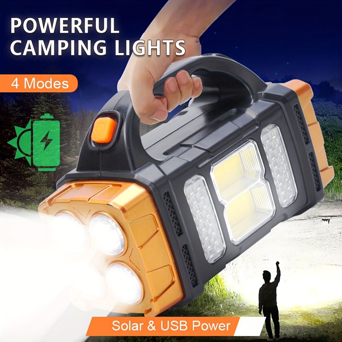 Outdoor Lighting Nearby - مصباح يدوي LED شمسي عالي الطاقة