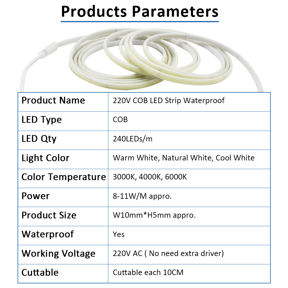 220 فولت IP67 مقاوم للماء COB  - مراجعة Outdoor Lighting Extension Cord وسعره