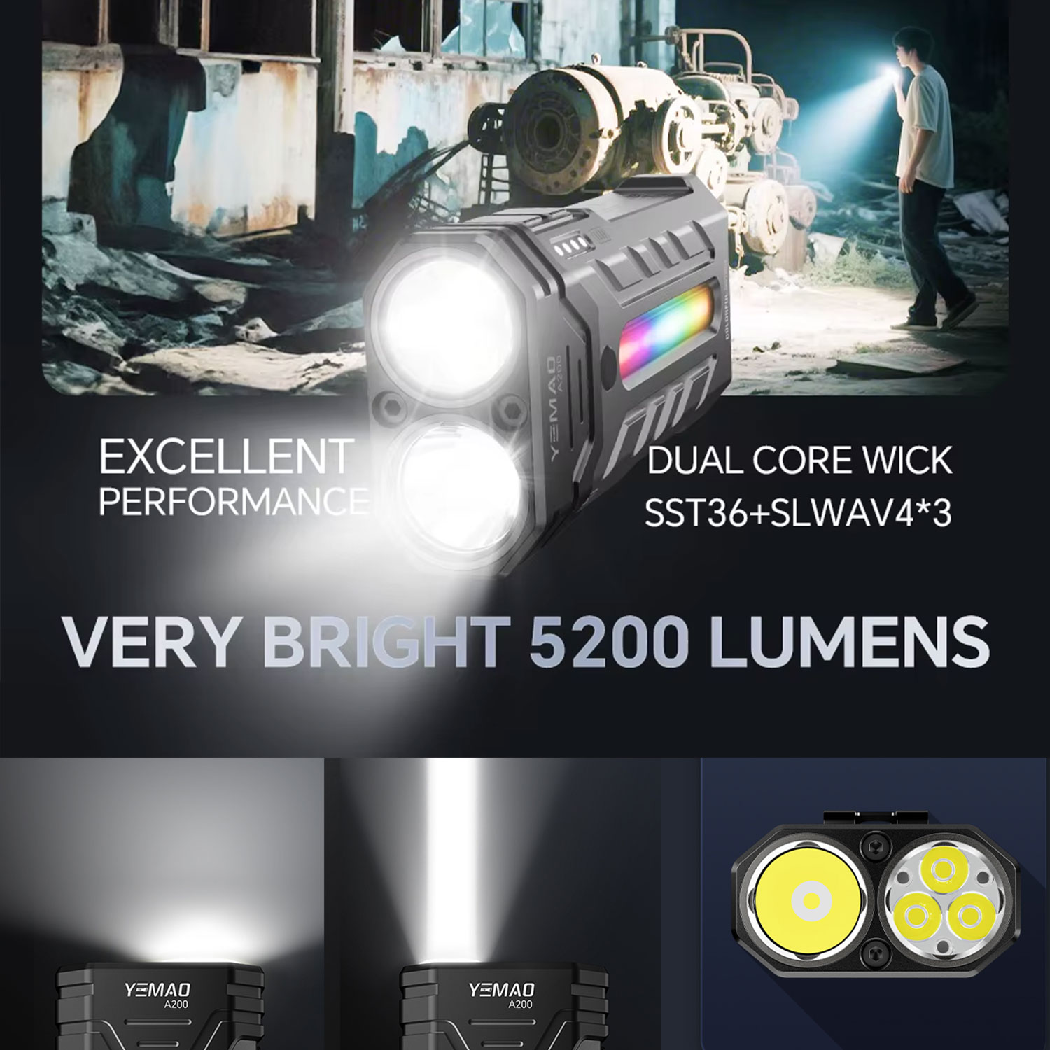 5200LM مبتكرة متعددة الوظائف ا - مراجعة Outdoor Lighting Nearby وسعره