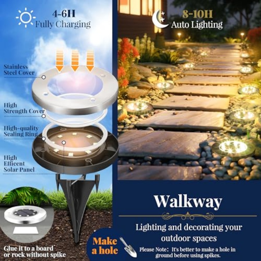 أضواء أرضية تعمل بالطاقة الشمس - مراجعة Outdoor Lighting Solar وسعره