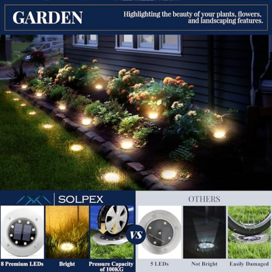 أضواء أرضية تعمل بالطاقة الشمس - مراجعة Outdoor Lighting Solar وسعره